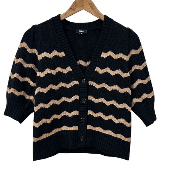 Rails Black and Cream Wave Cardigan - Picture 5 of 7